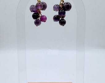 Amethyst Grape Dangle Earrings