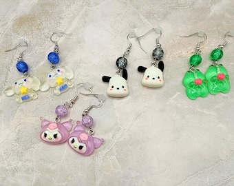 Kawaii-örhängen med hängande karaktärer: Välj din bästa vän!