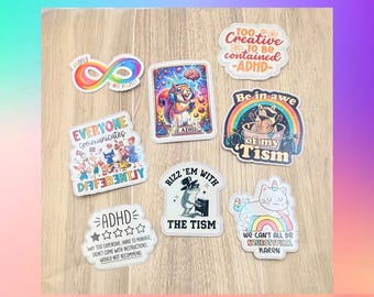 Pegatinas holográficas de NeuroSpicy: Concienciación sobre el TDAH y el autismo