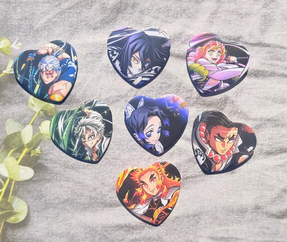Hashira Hearts Pinback Buttons