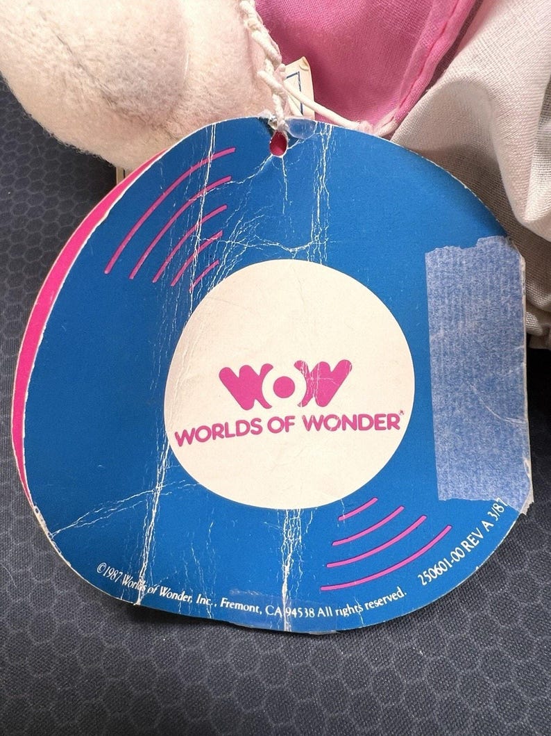 Peluche Minnie Mouse Disney vintage 1987, les mondes des merveilles « Little Boppers » image 9