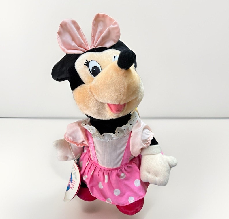 Peluche Minnie Mouse Disney vintage 1987, les mondes des merveilles « Little Boppers » image 1