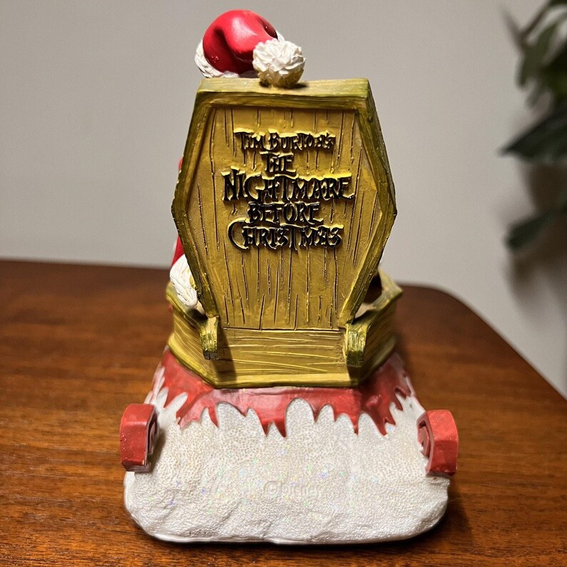 Vtg 1993 Jack Skellington Nightmare Before Christmas Musical Light Up Snow Globe image 3