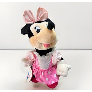 Pelúcia vintage da Minnie Mouse da Disney, de 1987, da coleção "Little Boppers" da Worlds Of Wonder. imagem 1