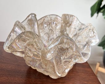 Bol Murano Lavorazione Arte mouchoir irisé 5,5 x 9 or tacheté MCM