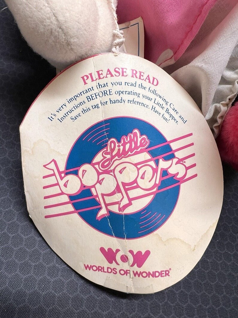 Peluche Minnie Mouse Disney vintage 1987, les mondes des merveilles « Little Boppers » image 8