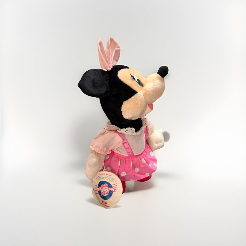 Peluche Minnie Mouse Disney vintage 1987, les mondes des merveilles « Little Boppers » image 3