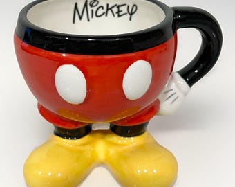Mickey Mouse Mug Disney Parks Coffee 3D Body Pants Legs Signature Stoneware