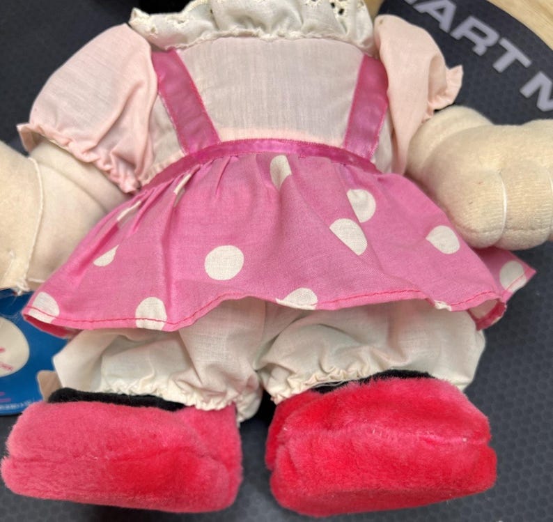 Peluche Minnie Mouse Disney vintage 1987, les mondes des merveilles « Little Boppers » image 5