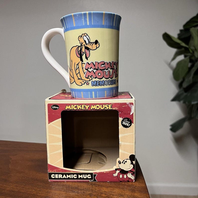Vintage Disney Mickey Minnie Mouse Pluto Collectible Coffee Mug Cup Kcare Retro image 2