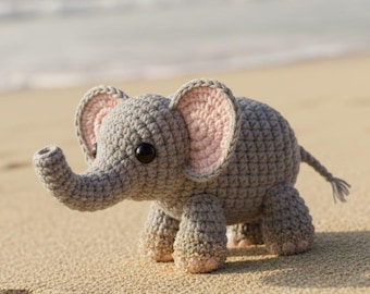 Crochet Elephant Amigurumi Pattern (PDF Download), DIY Stuffed Toy Tutorial