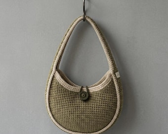 Crochet Crescent Bag Pattern, Modern Arc Handbag Tutorial, Boho Shoulder Bag (PDF Download)