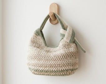 Crochet Japanese Knot Bag Pattern, Textured Slouchy Tote Tutorial (Digital PDF Download)