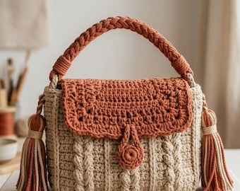Cabled Crochet Handbag Pattern | Textured Tote Tutorial (PDF Download)