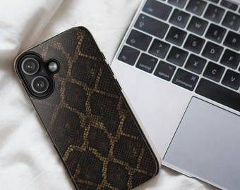 Wytrzymałe etui na iPhone'a, pokrowiec z nadrukiem skóry węża, ochraniacz telefonu, stylowy dodatek, modny design, pokrowiec na iPhone'a