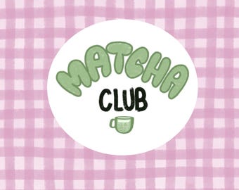 Glitter Stickers - Matcha Club