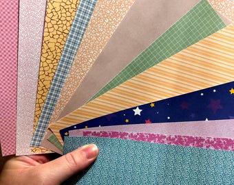 A5 Scrapbooking Paper Kit - Colorful Patterns
