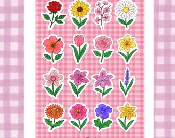 A5 sticker sheet - Flowers
