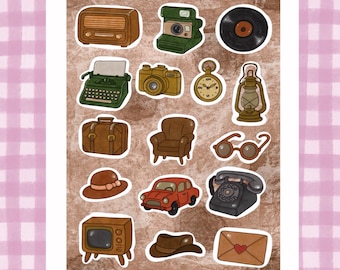 A6 sticker sheet - Vintage