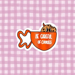 Stickers pailleté - Be careful of cookies