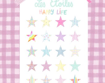 Sticker sheet - The Happy Stars