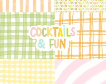A5 paper kit for scrapbooking - Cocktails & fun