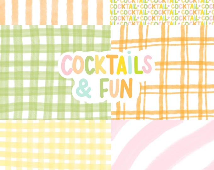 Featured listing image: A5 paper kit for scrapbooking - Cocktails & fun