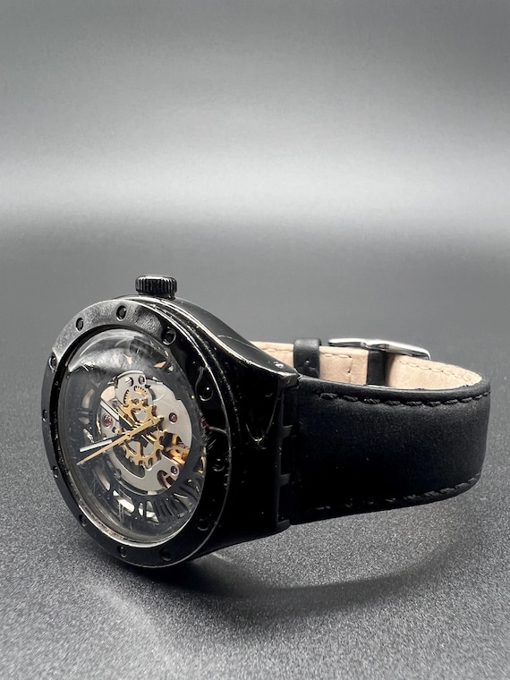 Swatch Irony Automatic Skeleton Rosetta Nera YAB1… - image 6