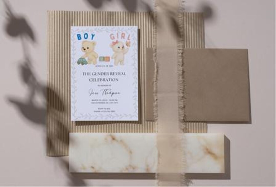 Cubbies Invite Editable| Cubby Baby Gender Reveal Invite - Etsy Australia