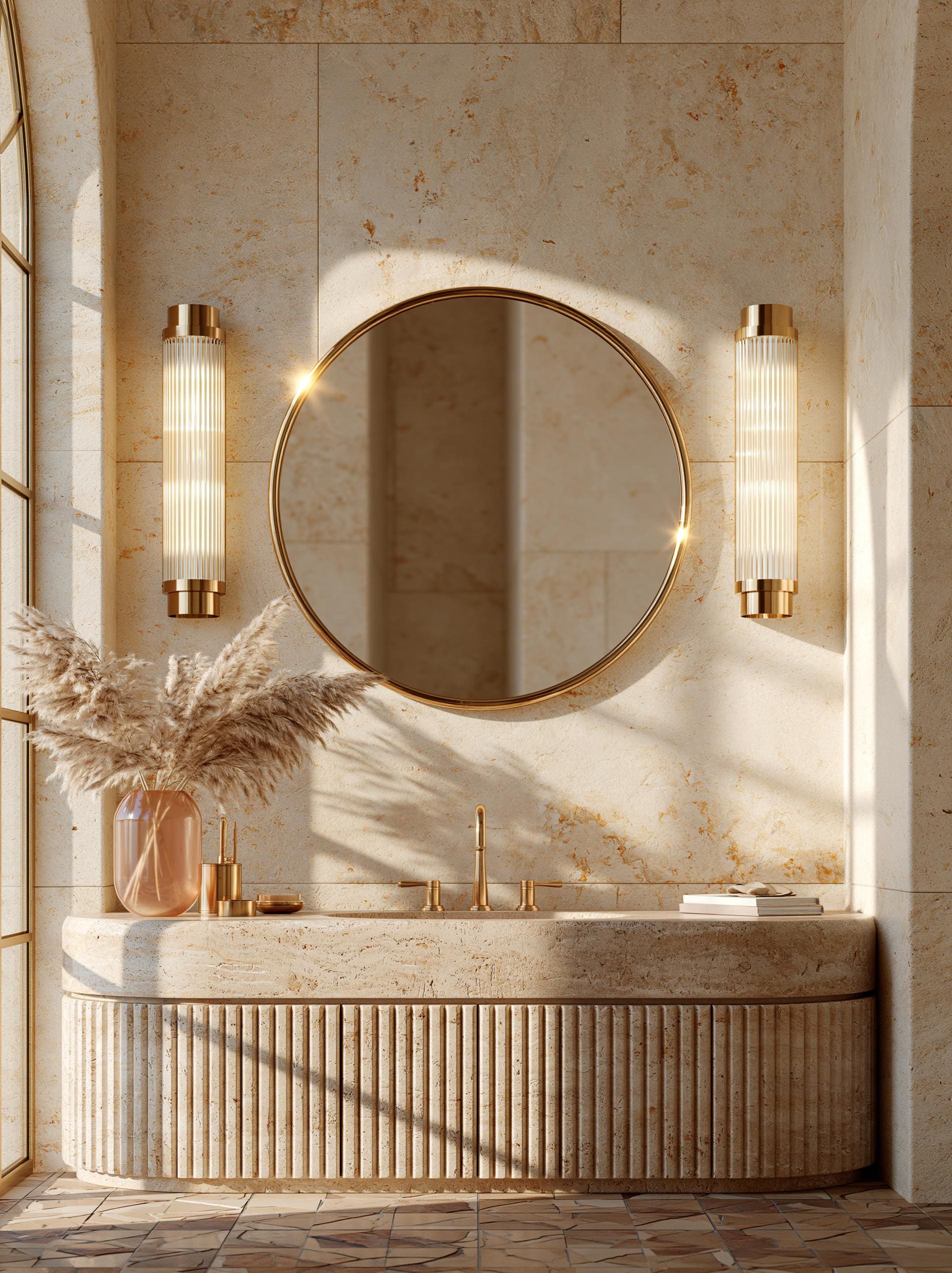 Handmade Round Brass Mirror — Beyit