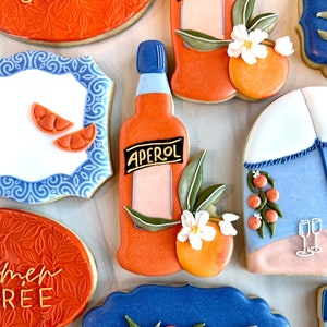 Aperol bottle floral cookie cutter (summer spritz cookie cutter)