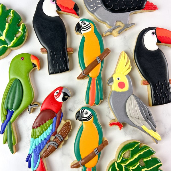 Toucan, Macaw, Parrot, Cockatiel Tropical Birds 3D Printed Cookie Cutters