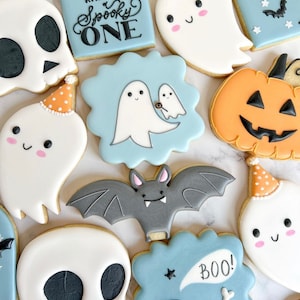 Halloween Cutters, Party Hat Ghost, or Cute Skull (see designs in photo)