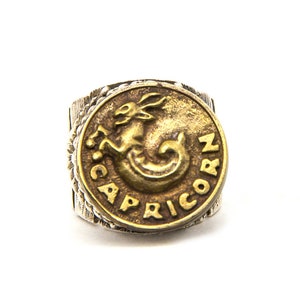 925 Sterling Zilver Steenbok Ring, Chunky Ring, Steenbok Sieraden, Horoscoop Ring, Astrologie Ring, Verjaardagscadeau, Zodiac Ring