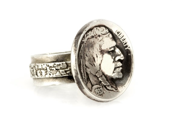 Anillo Anillo de niquel de bufalo anillo nativo de America anillo anillo de cabeza india El anillo de sello Anillo de moneda Noa Tam Anillo de legado Etsy Espana