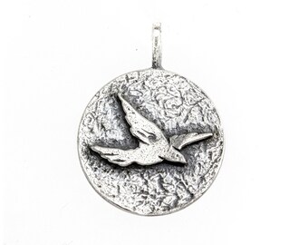 Sterling Silber Vogel Medaillon Anhänger: Boho Halskette