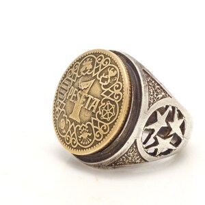 Handgjord ring i sterlingsilver med spansk pesetamynt - Unika smycken