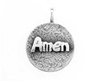 An amazing medallion necklace with Amen Medallion- En jewelry- necklace with faith