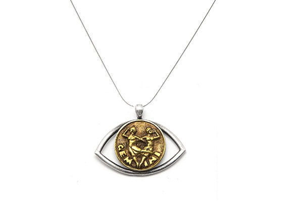 Zodiac Necklace Necklace Gemini Zodiac Charm Necklace Gemini Charm Gift for Her Silver Necklace Horoscope Charm