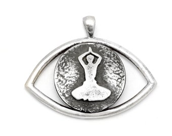 Sterling Silver Thanksgiving Meditation Coin Necklace - Yoga Jewelry