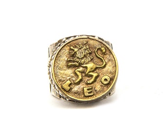 Anillo del zodiaco Leo: Colgante astrológico del león, regalo de cumpleaños personalizado