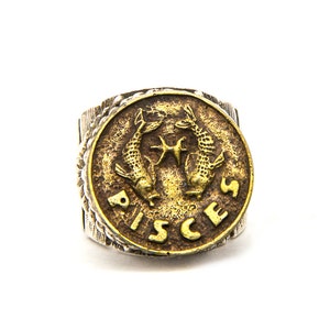 Pisces jewelry- Pisces astrology- Zodiac ring- Astrology ring-Pisces The Fish (February 20– March 20)-Birthday gift-Pisces ring-Pisces charm
