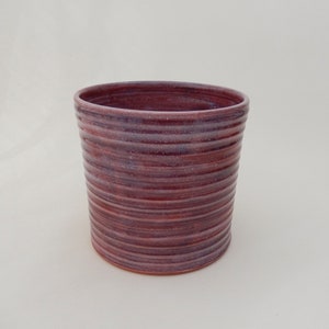 Large Utensil Crock, Berry, Purple/ Red Kitchen Utensil Holder, Wide Handmade Ceramic Caddy image 6