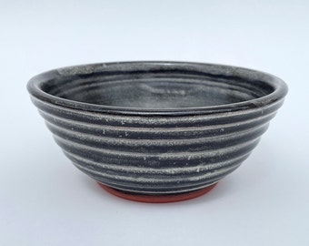 Ceramic Black Bowl, Handmade Decorative, Carved, Functional Pottery Bowl