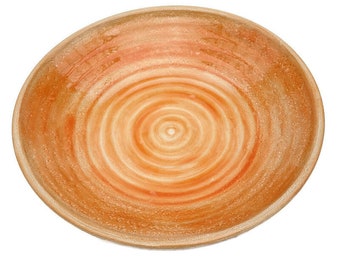 Large Orange Platter, A Deep Platter or Shallow Bowl for Serving, One-of-a-Kind Pottery Centerpiece