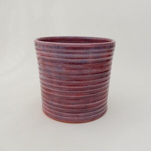 Large Utensil Crock, Berry, Purple/ Red Kitchen Utensil Holder, Wide Handmade Ceramic Caddy image 4