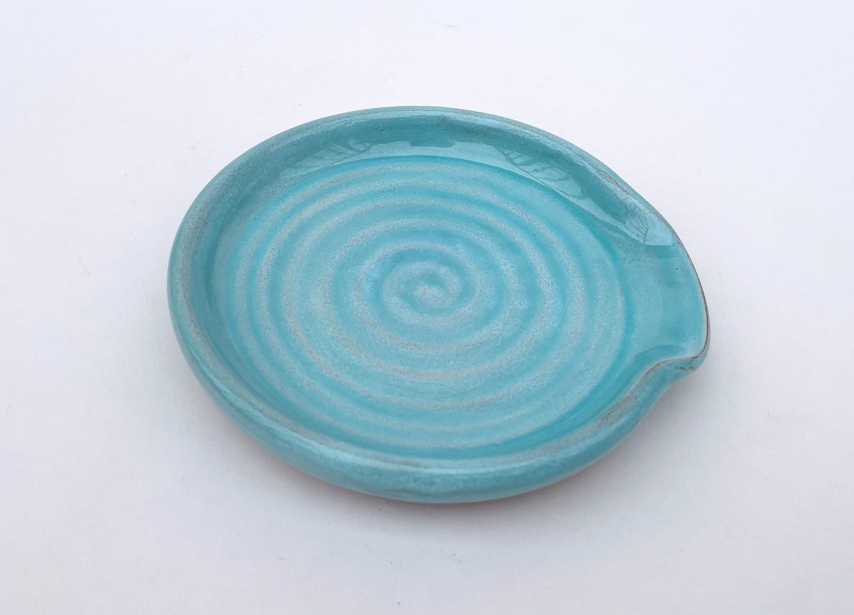 Handmade Turquoise Ceramic Spoon Rest: Kitchen Accent Piece - Etsy