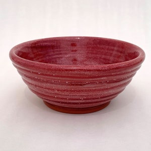 Handmade Pottery Bowl, Red Carved Bowl, Ceramic Decorative Bowl, Carved Striped Pattern Pottery Bowl image 4