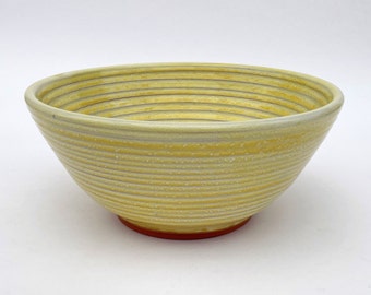 Ceramic Decorative Yellow Bowl, Hand Carved Pottery Terracotta Bowl, Functional Gift Bowl