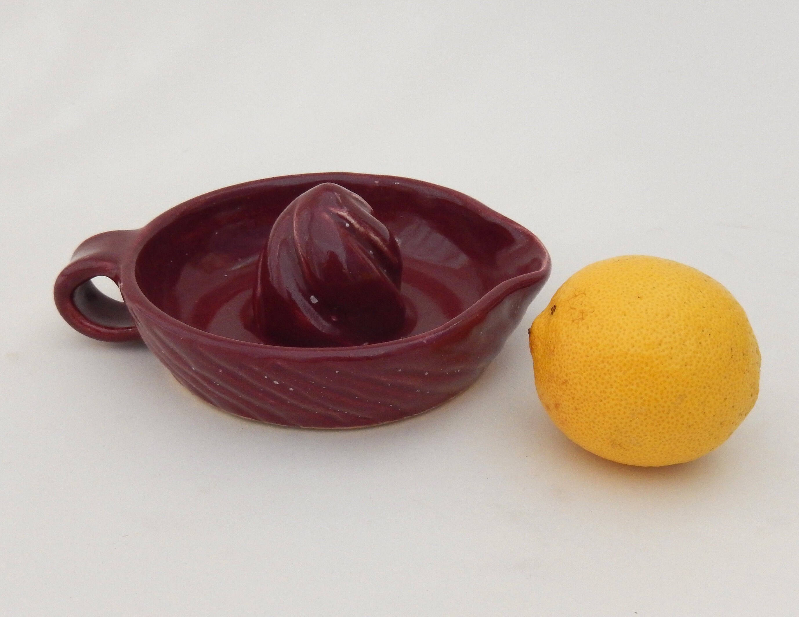 Juicer Pottery Handmade Lemon Juicer Red Ceramic Citrus Etsy